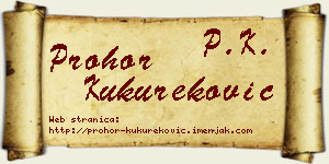 Prohor Kukureković vizit kartica